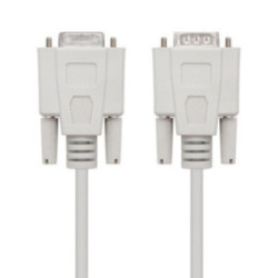 Nanocable Cable Serie RS232, DB9 M-H, Beige, 1.8m