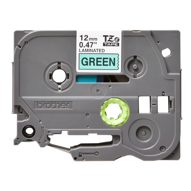 Brother Cinta Laminada Negro/Verde 12 mm