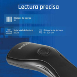 iggual Lector código barras 1D USB botón soporte