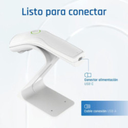 iggual Lector código barras 2D USB botón blanco
