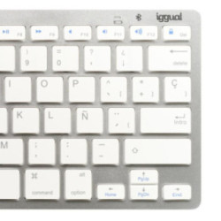 iggual Teclado Bluetooth Slim TKL-BT plata 2 canal