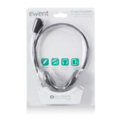 EWENT Auriculares diadema con micro mini jack