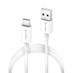 NGS CABLE CARGA RAPIDA USB-A A USB-C 1M BLANCO