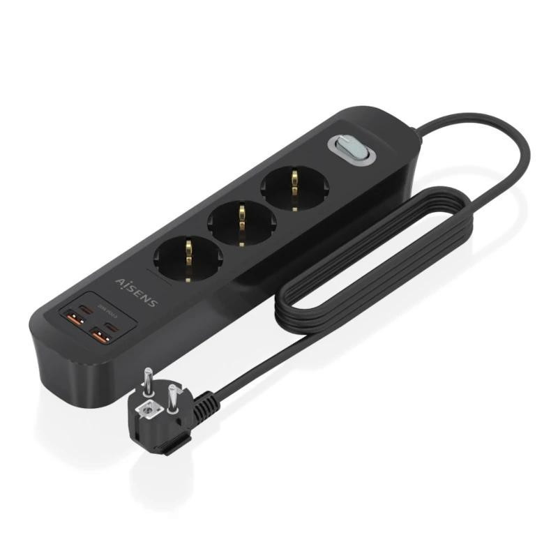 Aisens Regleta 3 tomas interruptor PD 2xUSBC 2xUSB