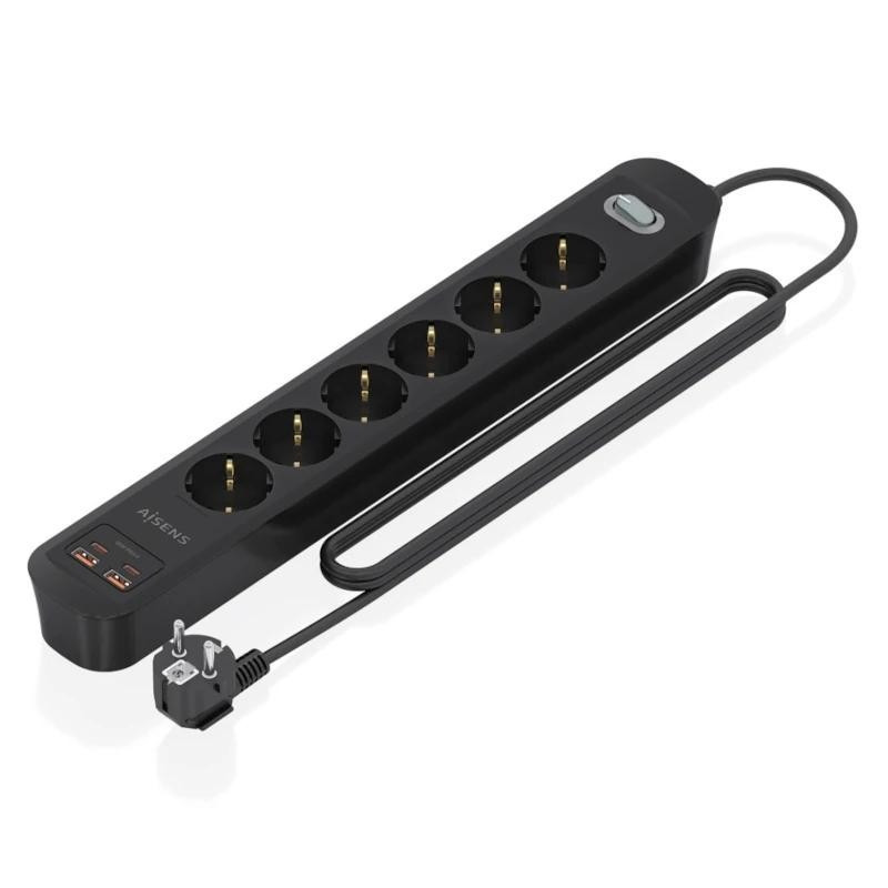 Aisens Regleta 6 tomas interruptor PD 2xUSBC 2xUSB