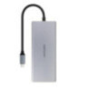 Nanocable Hub 12en1 USB-A/C+HDMI+DP+RJ45+TF+SD+AU