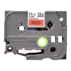 Brother TZe451 cinta laminada 24mm Negro/Rojo 8m
