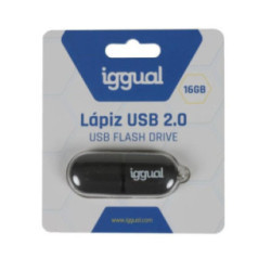 iggual Lápiz USB 2.0 16GB PEN16 negro con tapa