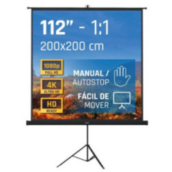 iggual Pantalla 112" 200x200 cm con trípode+bolsa
