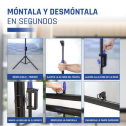 iggual Pantalla 72" 152x115 cm con trípode+bolsa
