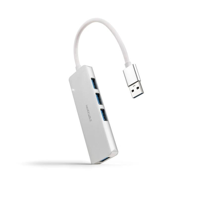 Nanocable Hub USB 3.0 4 x USB 3.0 10cm. Gris