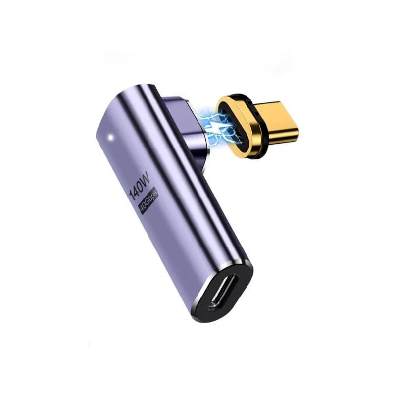 EWENT Adaptador Magnético USB-C  90º USB4 PD 100W