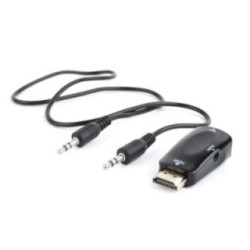 Gembird Adaptador HDMI a VGA y audio, negro