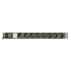 Gembird PDU 8 tomas Schuko, 1U, 16A, cable de 3 m