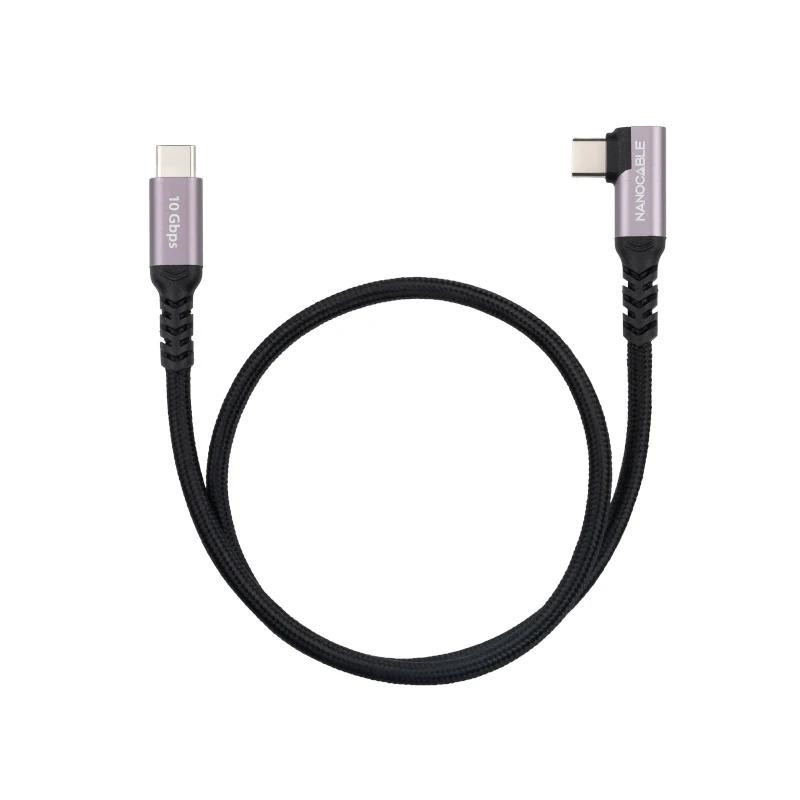 Nanocable Cable USB-C 3.2 GEN2 Acodado 100W 1 M