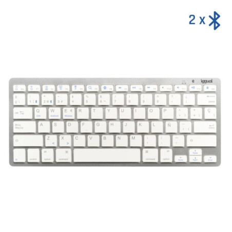 iggual Teclado Bluetooth Slim TKL-BT plata 2 canal