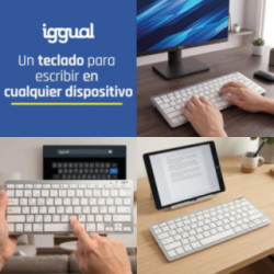 iggual Teclado Bluetooth Slim TKL-BT plata 2 canal