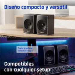 iggual Altavoces 2.0 10W mini-jack + USB Bluetooth